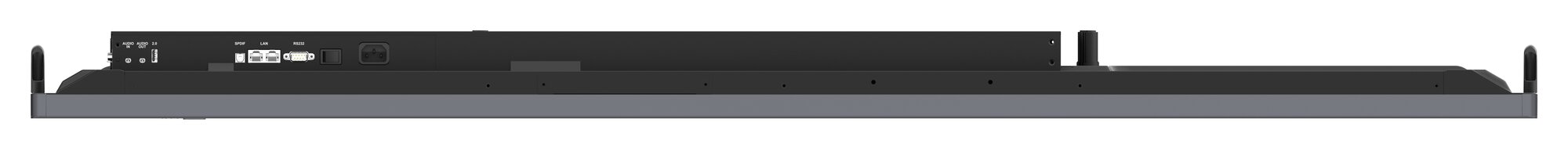 Monitor interaktywny Avtek TS 8 Lite G - listwa złączy z portami LAN, RS232, SPDIF i USB