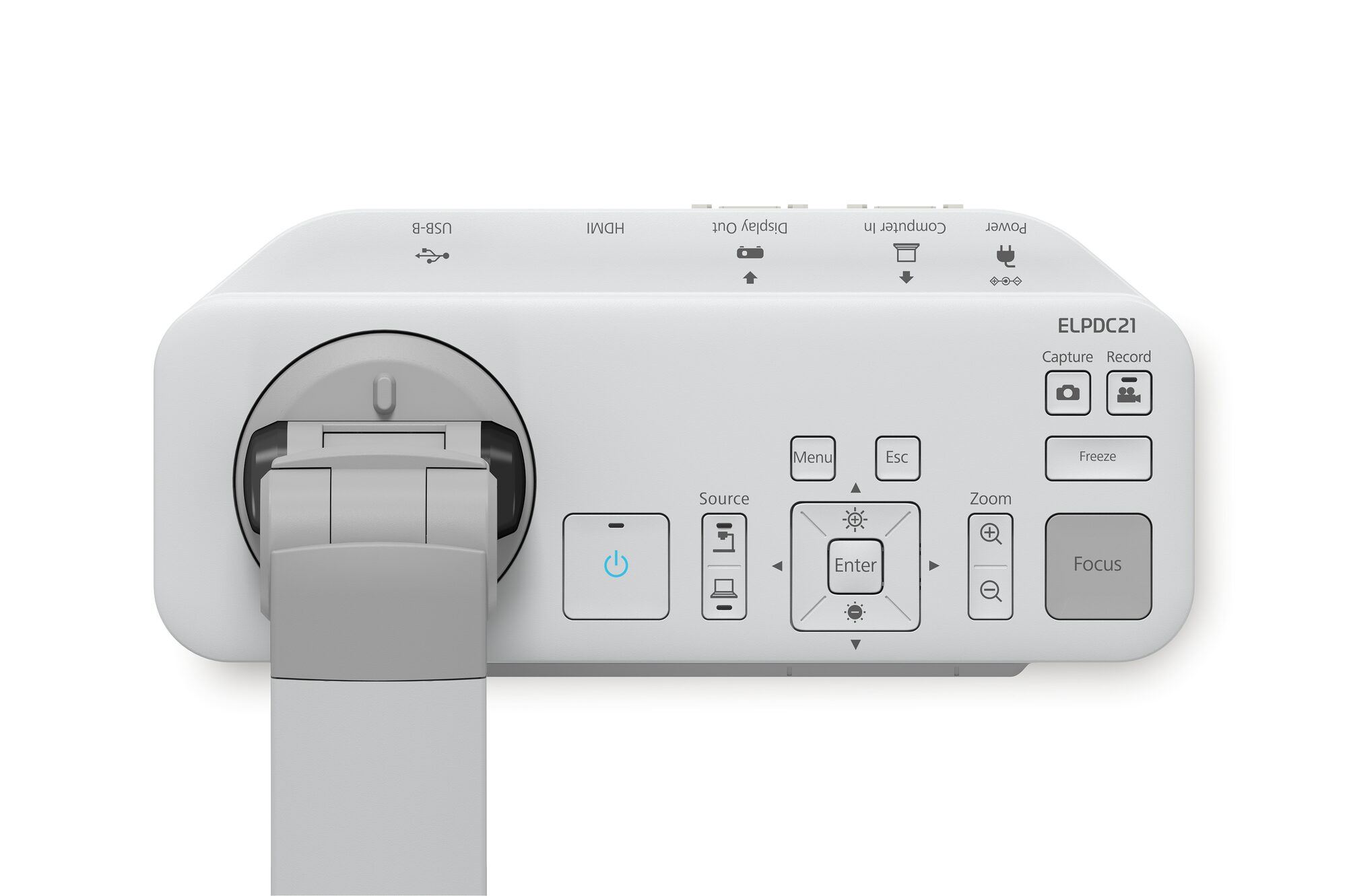 Wizualizer Epson ELPDC21 - panel złączy HDMI, VGA i USB oraz przyciski sterowania