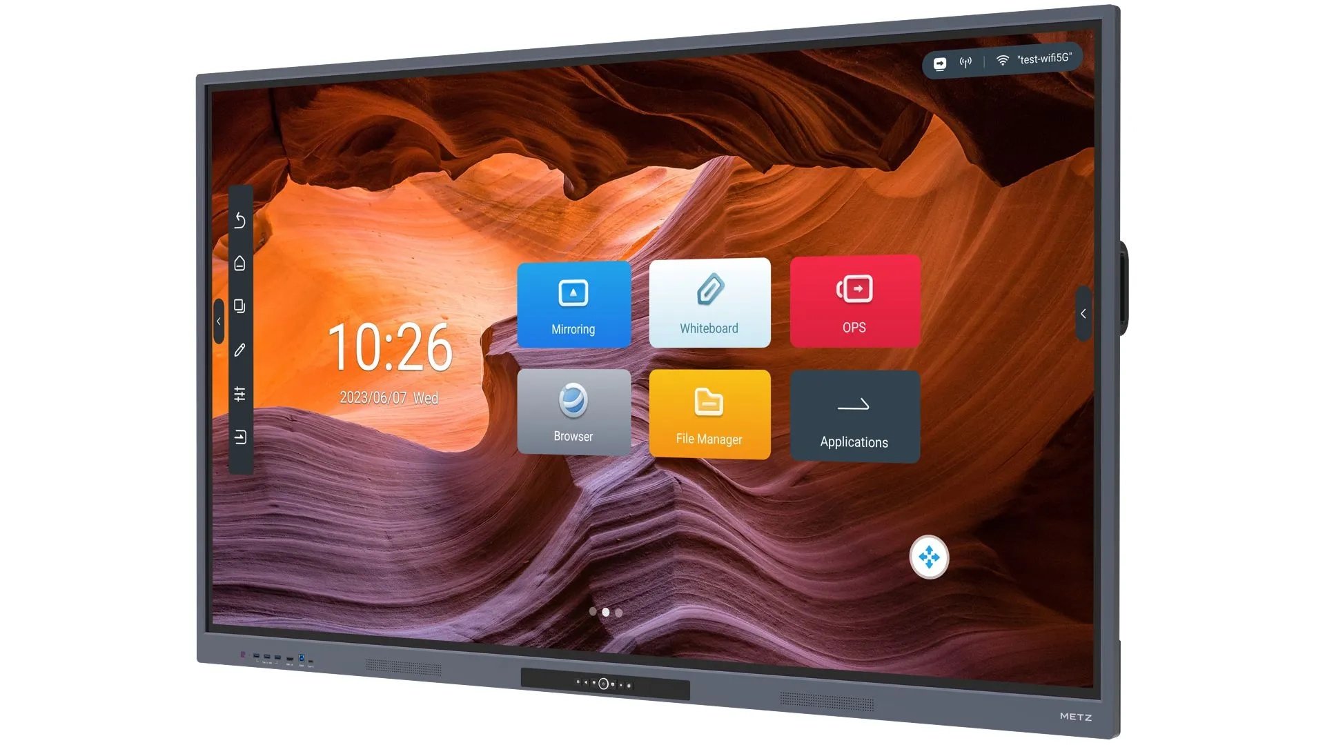 Monitor interaktywny METZ 86HD1 86 cali - widok perspektywiczny