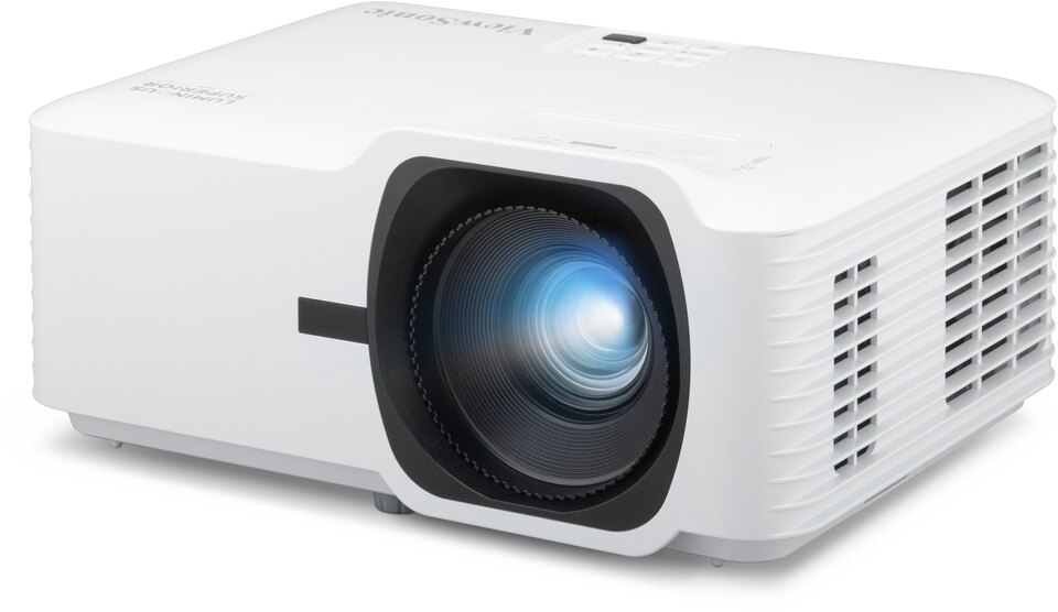 Projektor ViewSonic LS630W podczas pracy, widok pod kątem