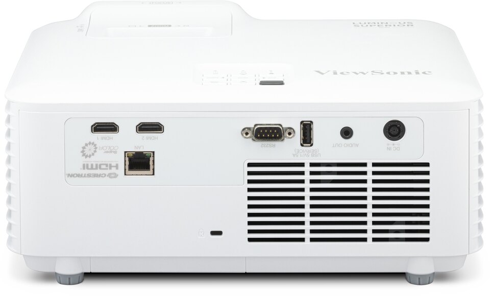 Złącza projektora ViewSonic LS630W: HDMI, RS232, USB, RJ-45