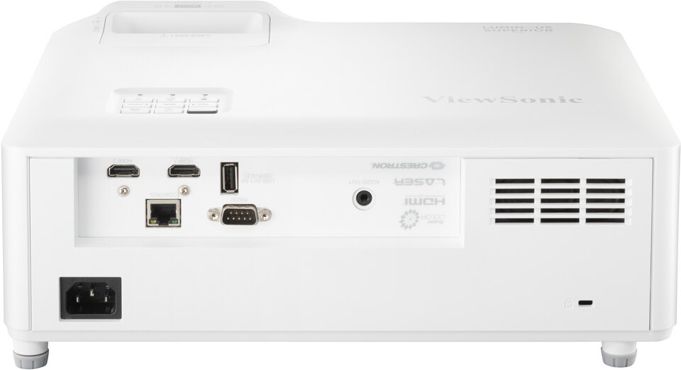 Złącza projektora ViewSonic LS901HD: HDMI, RS232, USB, RJ-45