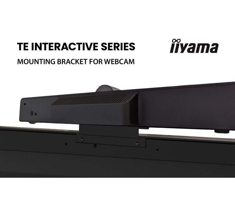 Monitor iiyama TE7513A-B3AG pod kątem, widoczna kamera i uchwyty boczne
