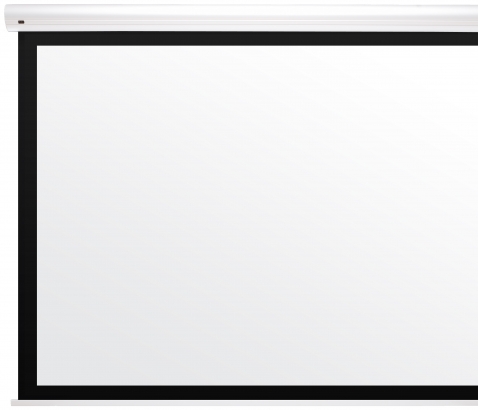 Ekran elektryczny Kauber White Label Black Frame z czarną ramką 5 cm