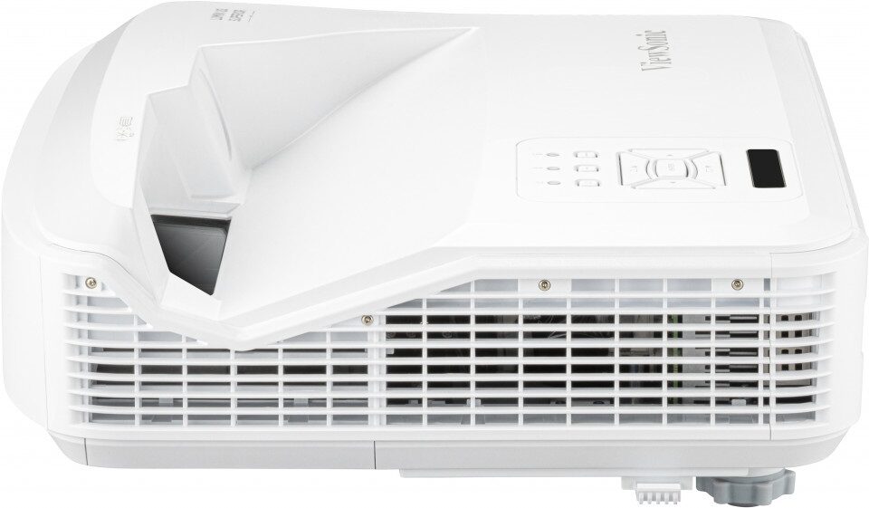 Projektor ViewSonic LS832WU od przodu z układem ultrakr&oacute;tkiego rzutu
