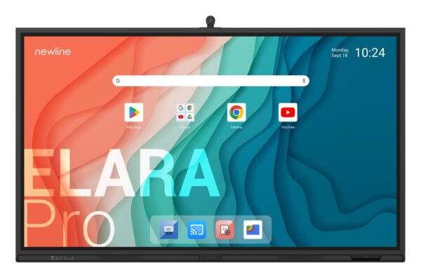 Monitor interaktywny Newline ELARA PRO TT-8623QCA+ 86 cali — front z ekranem głównym