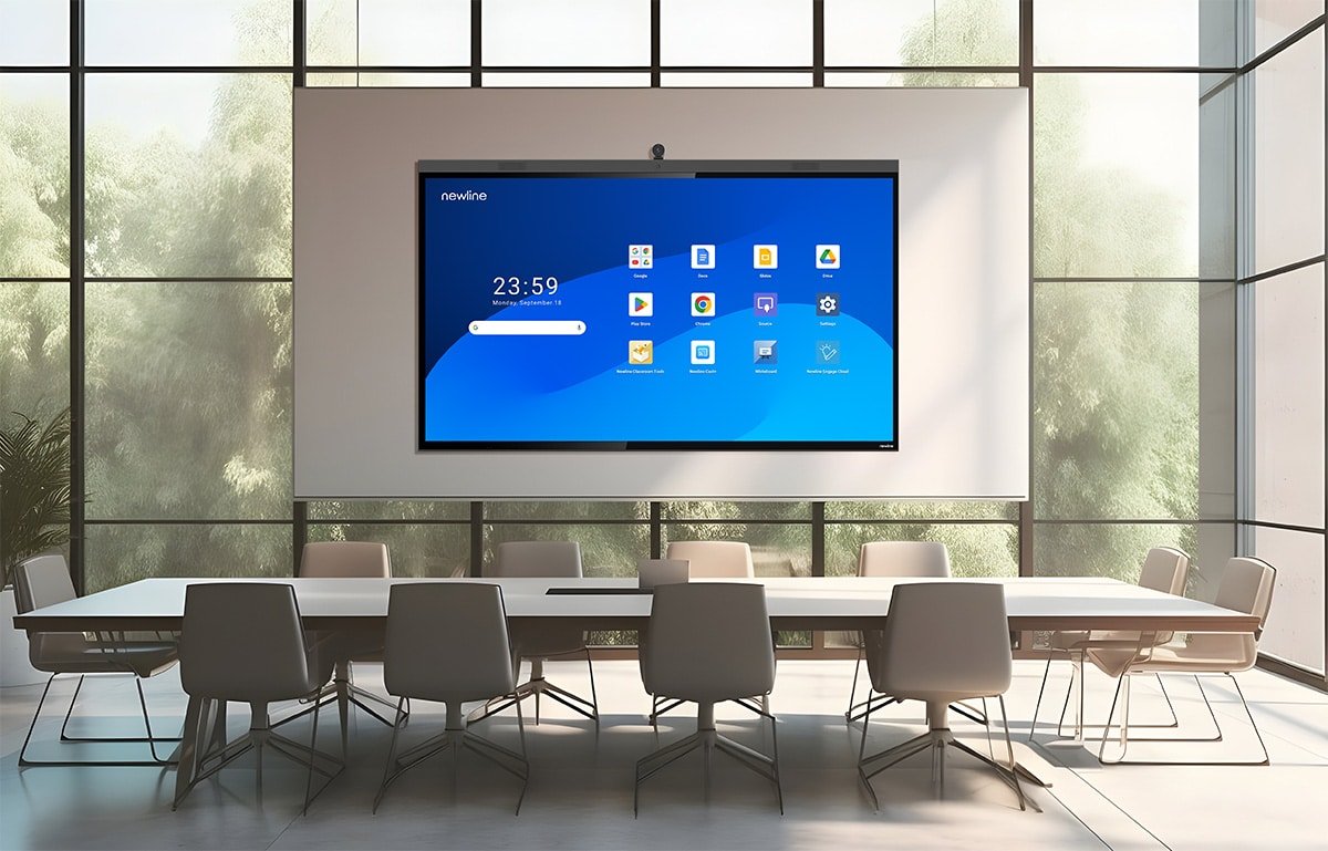 Monitor interaktywny Newline VEGA PRO TT-8624Z 86 cali w sali konferencyjnej
