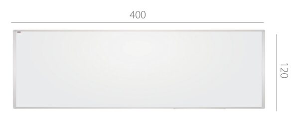 Tablica akademicka suchościeralna 2x3 TAS1240 400x120 cm – biała, magnetyczna, lakierowana — widok z przodu, 400 × 120 cm