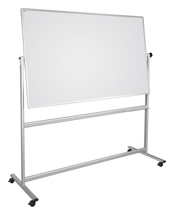 Tablica obrotowa 2x3 TOS1710 170x100 cm – biała, suchościeralna, dwustronna, na kółkach — widok z przodu