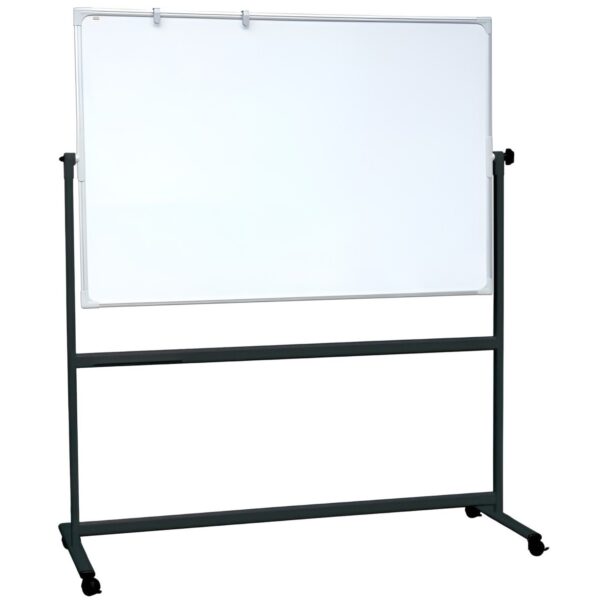 Tablica obrotowa 2x3 ecoBoards TOS1510 ECO 150x100 cm – biała, suchościeralna, dwustronna, na kółkach — widok z przodu