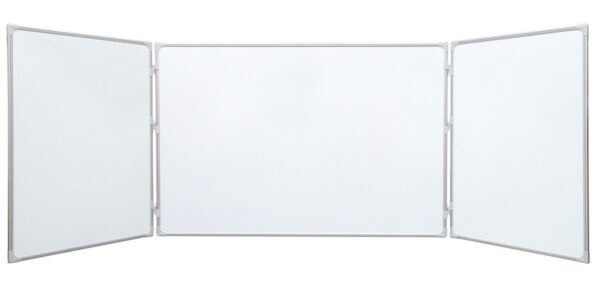 Tryptyk biały 2x3 TRS1020 200x100 cm (400 cm po rozłożeniu) – suchościeralny, magnetyczny, lakierowany — widok z przodu, skrzydła rozłożone