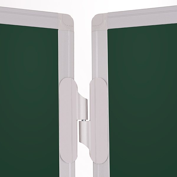 Tryptyk zielony 2x3 TRK1710 170x100 cm (340 cm po rozłożeniu) &ndash; kredowy, magnetyczny, lakierowany &mdash; zawiasy skrzydeł
