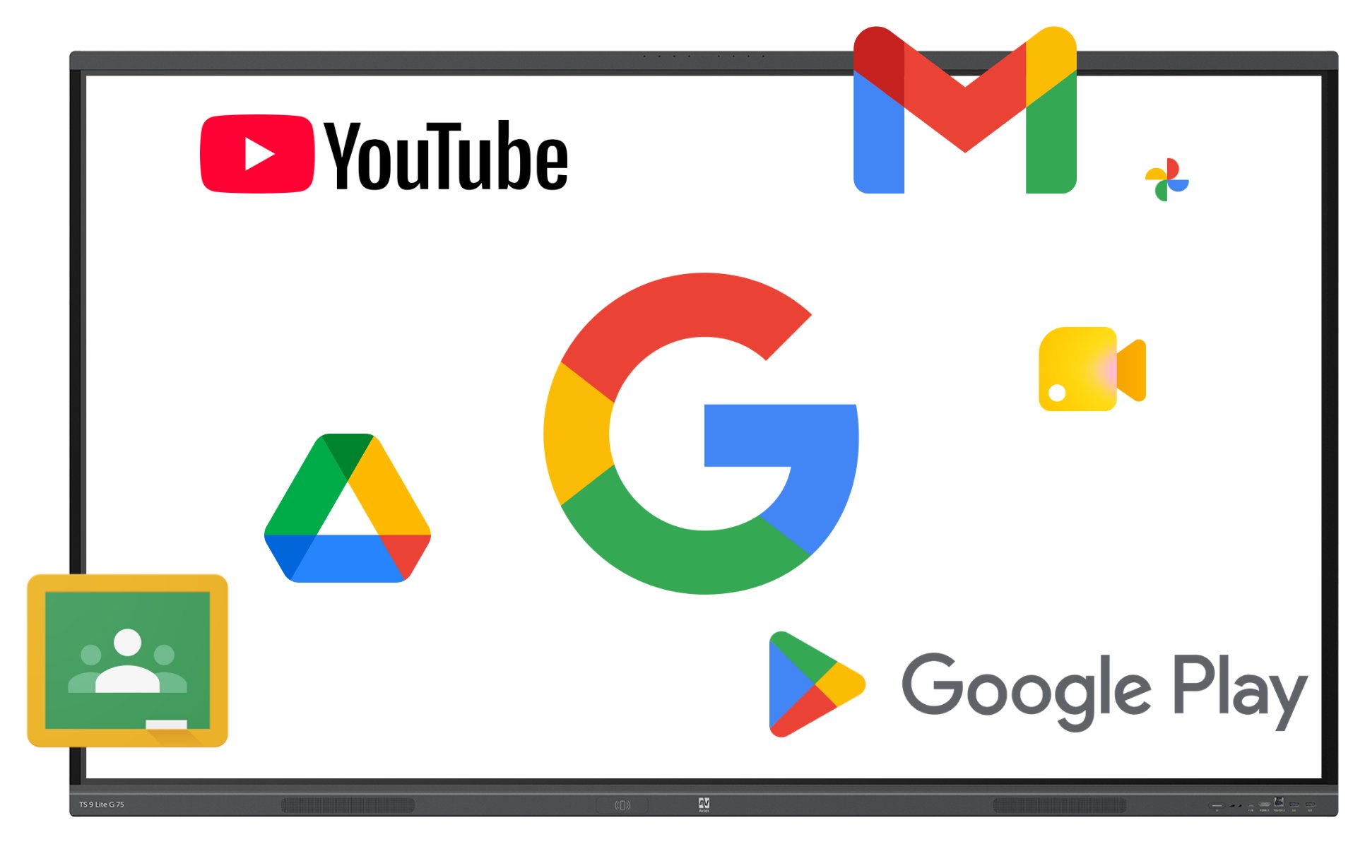 Monitor interaktywny Avtek TS 9 Lite G 86 - aplikacje Google na ekranie