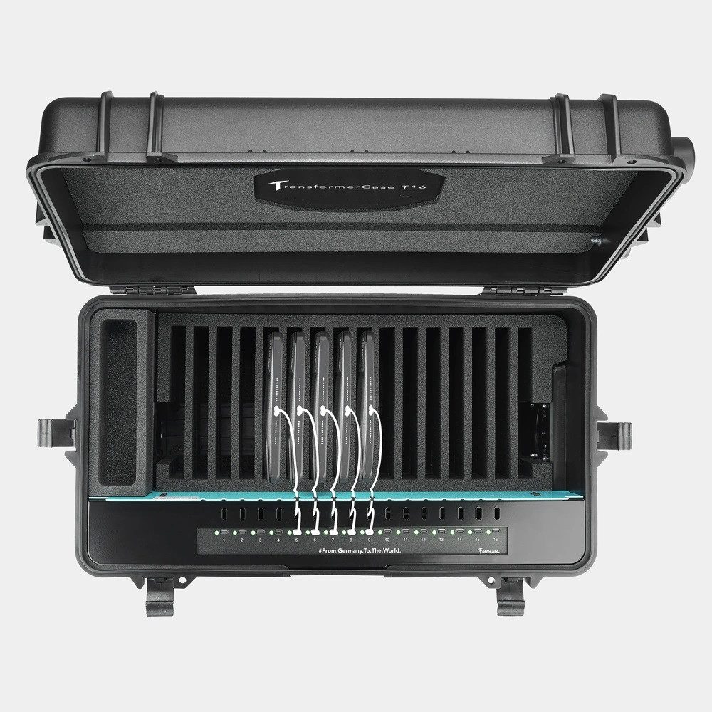 Walizka do ładowania 16 tabletów Formcase T16S-PD Perf. Plus otwarta, z numerowanymi portami USB-C