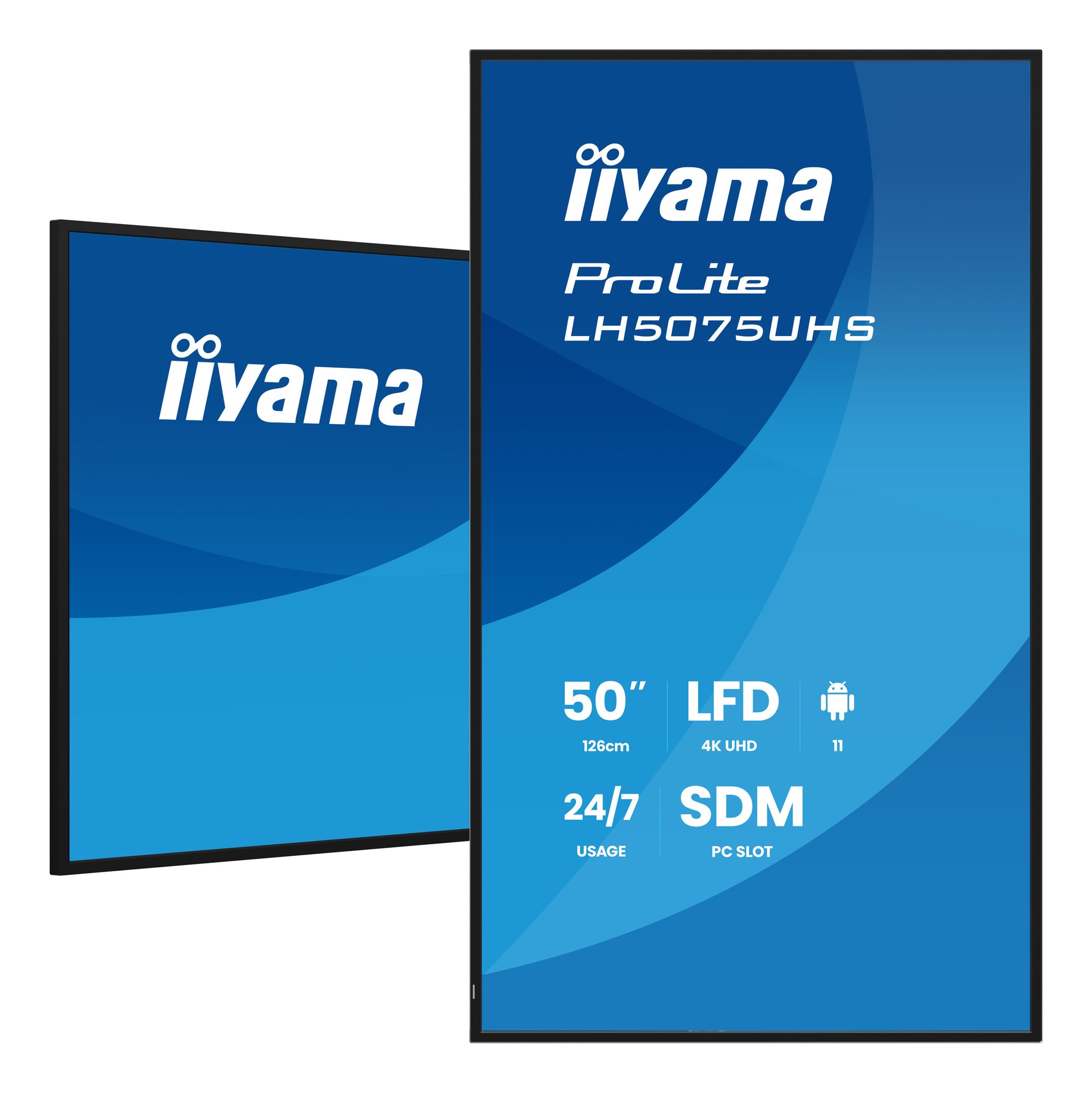 Monitor informacyjny iiyama LH5075UHS-B2AG 50 cali - montaż w pionie i w poziomie