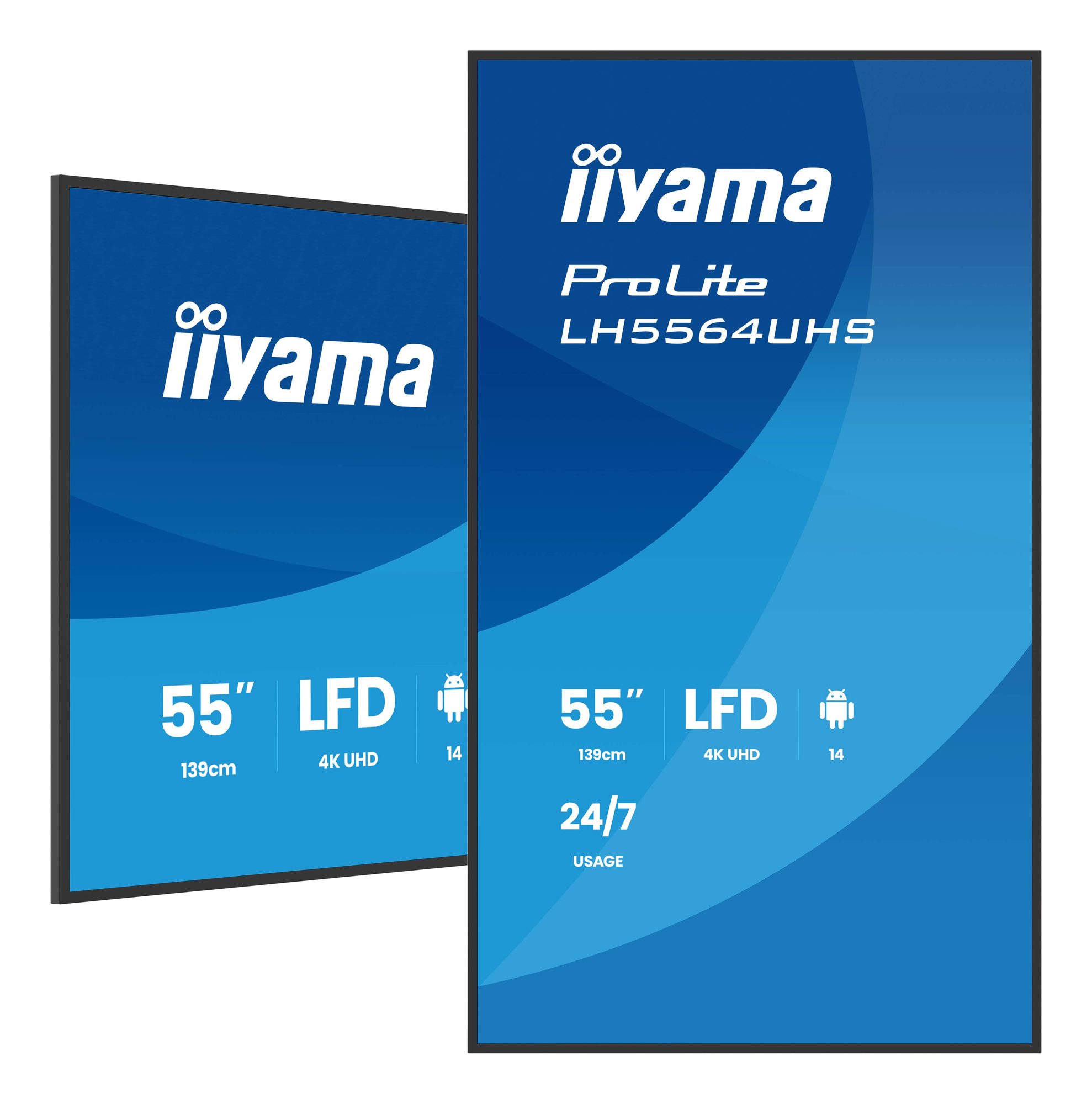 Monitor informacyjny iiyama LH5564UHS-B1AG 55 cali - montaż w pionie i w poziomie