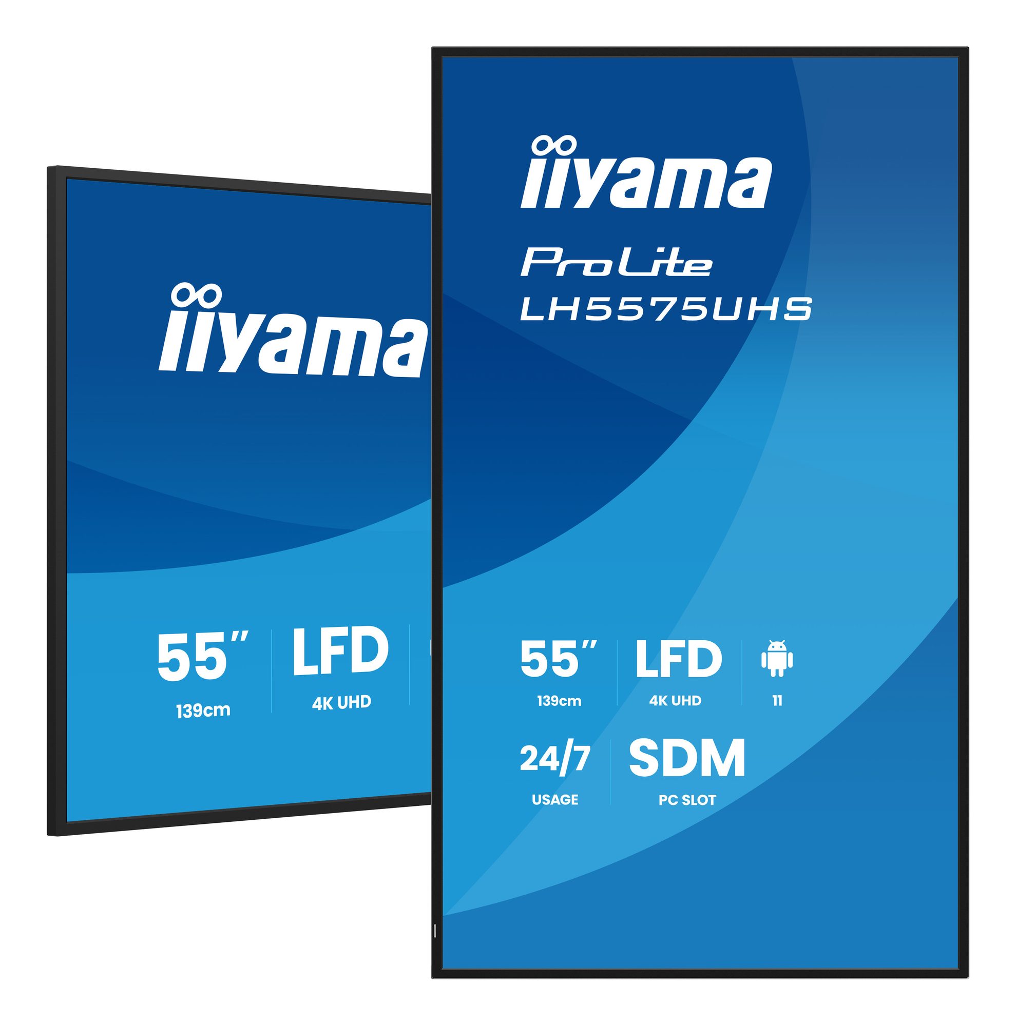 Monitor informacyjny iiyama LH5575UHS-B2AG 55 cali - montaż w pionie i w poziomie