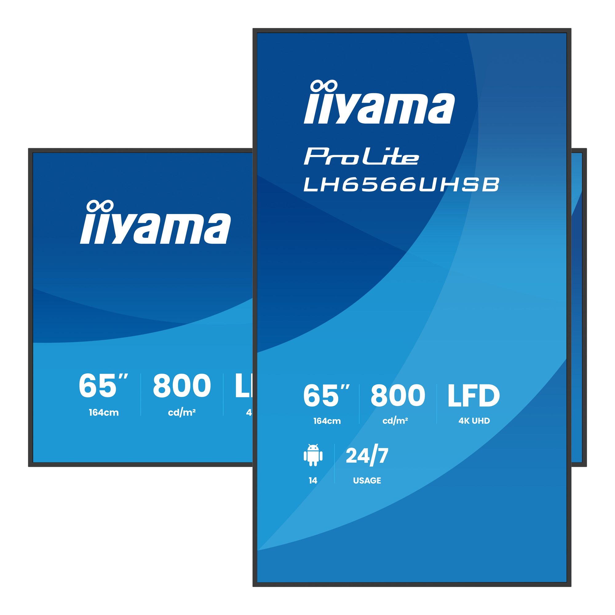 Monitor informacyjny iiyama LH6566UHSB-B1AG 65 cali - montaż w pionie i w poziomie