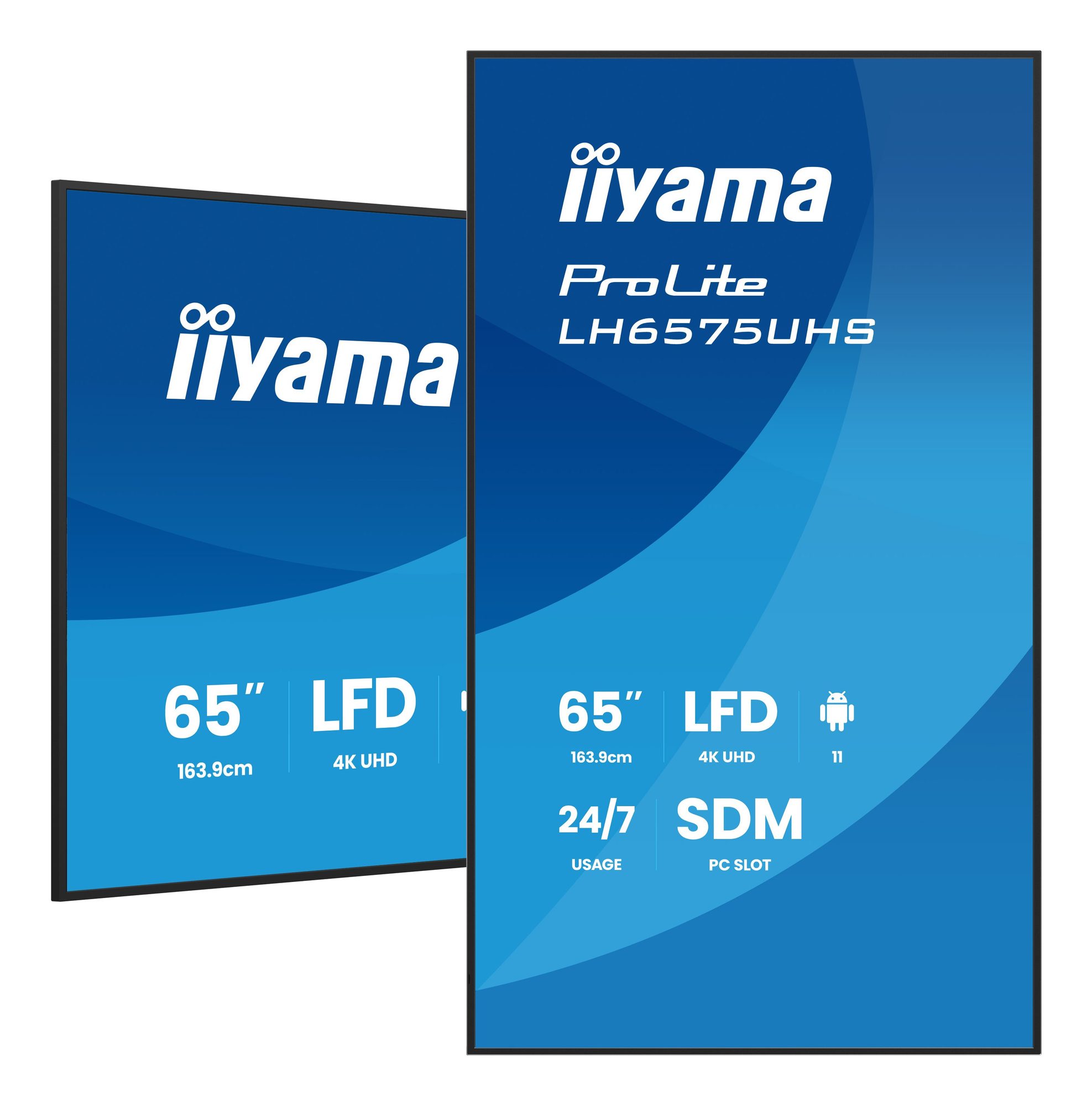 Monitor informacyjny iiyama LH6575UHS-B2AG 65 cali - montaż w pionie i w poziomie