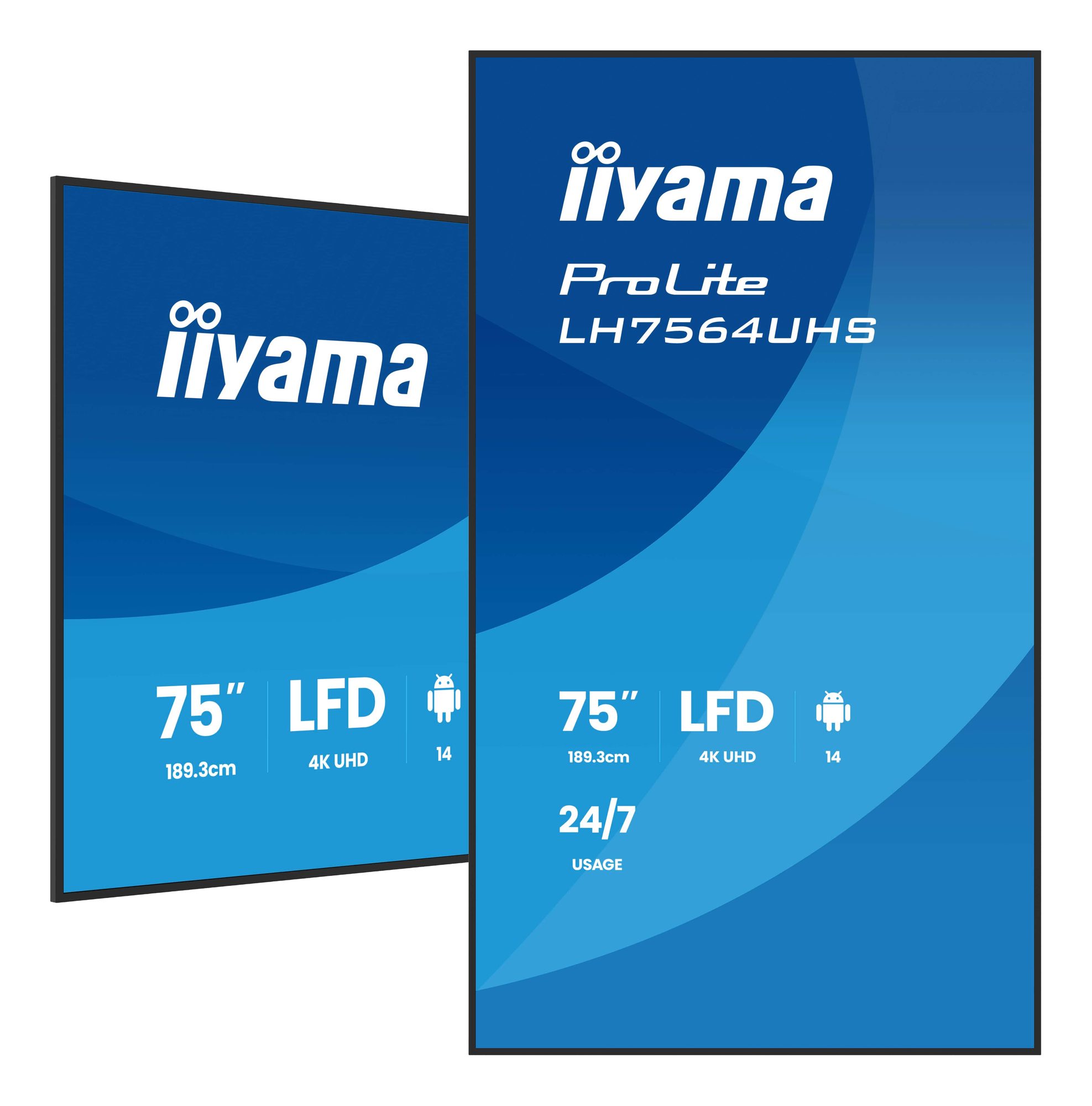 Monitor informacyjny iiyama LH7564UHS-B1AG 75 cali - montaż w pionie i w poziomie