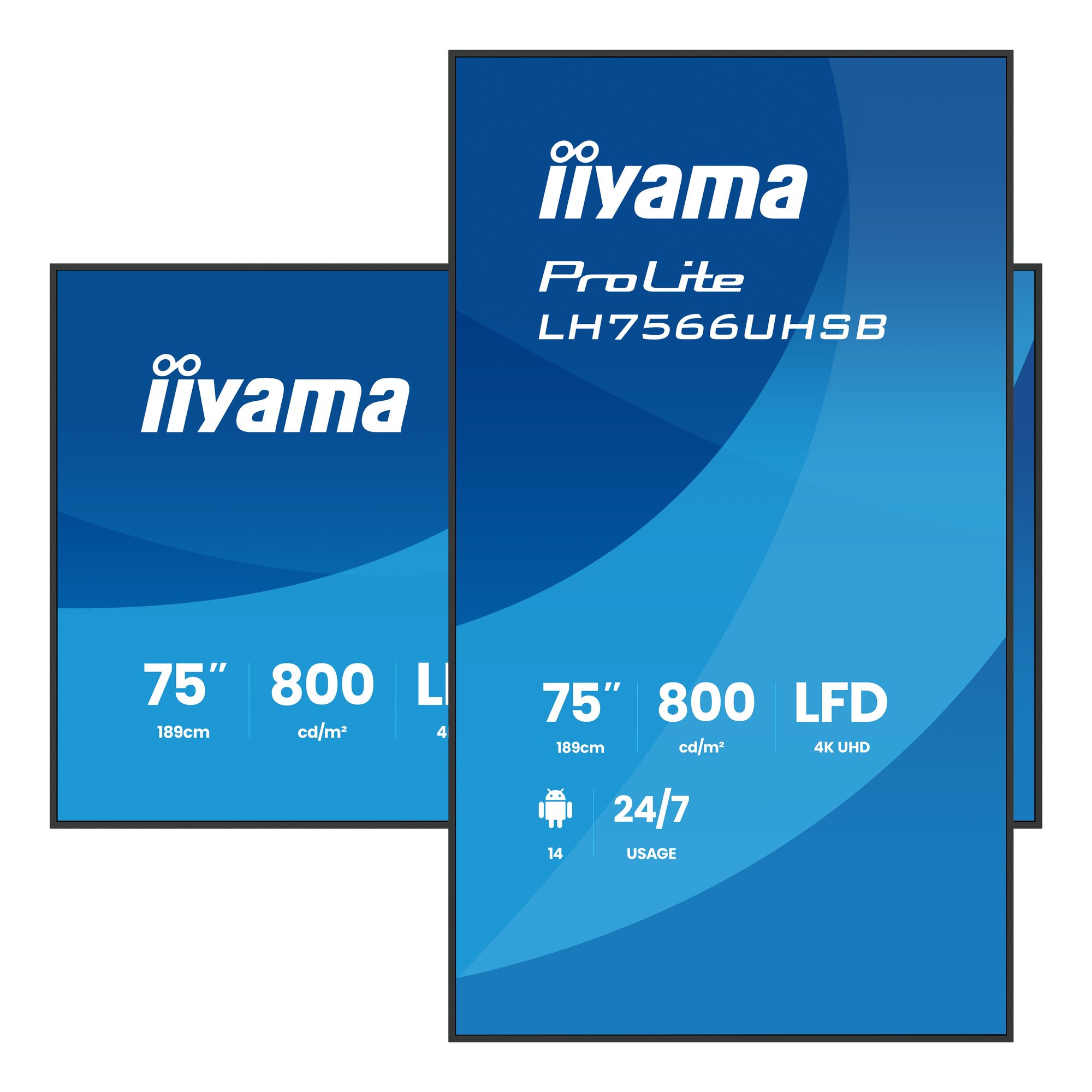 Monitor informacyjny iiyama LH7566UHSB-B1AG 75 cali - montaż w pionie i w poziomie