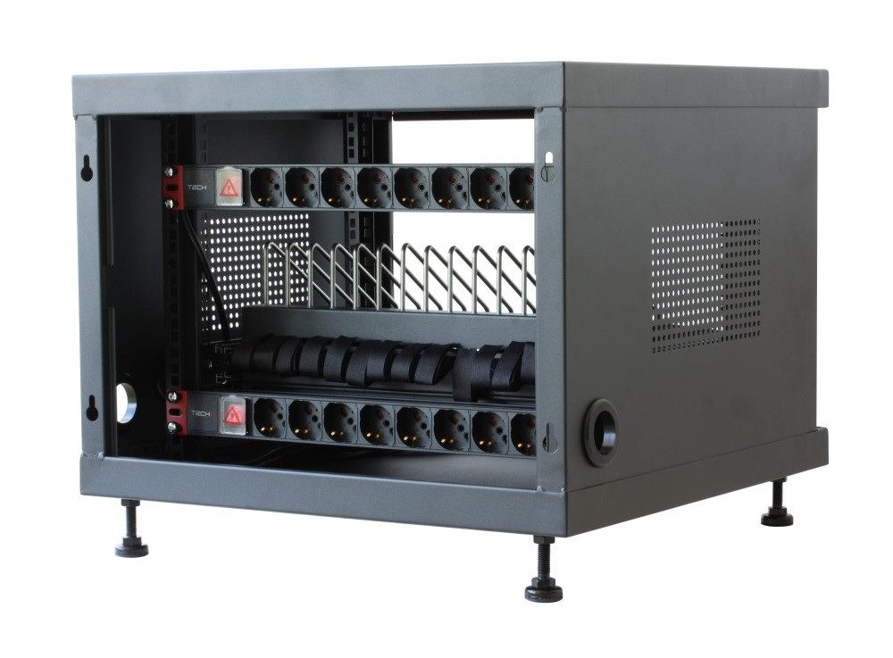 Dwie listwy z gniazdami 230 V w szafie Techly I-CABINET-14DTYDE