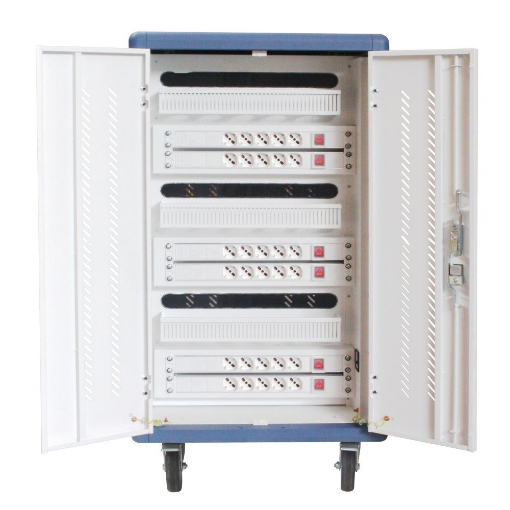 Listwy z gniazdami 230 V za tylnymi drzwiami szafy Techly I-CABINET-30DTY