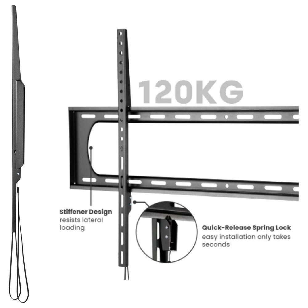 Techly ICA-PLB 369F — uchwyt 3,5 cm od ściany, widok z boku